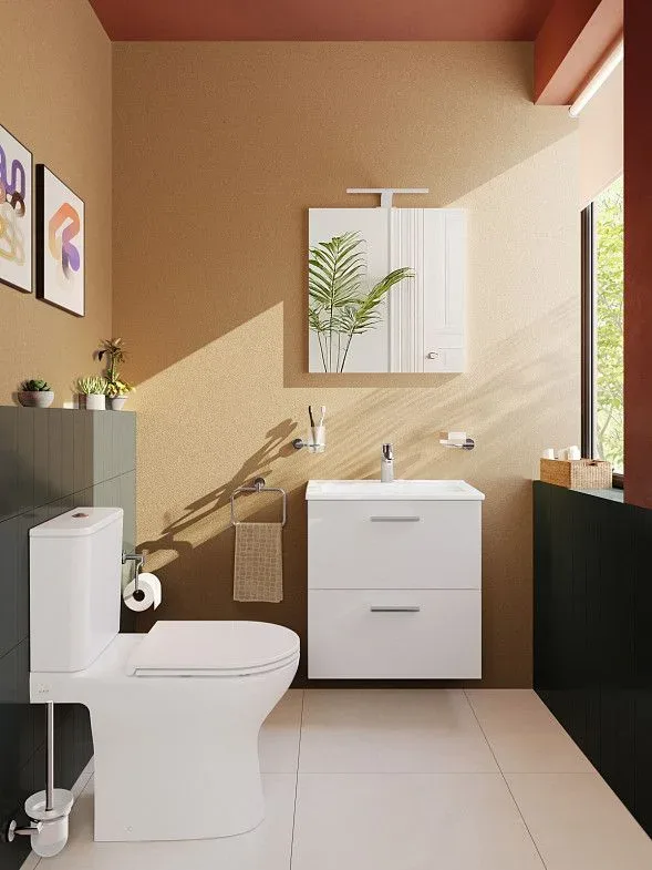 Компактный санузел 3–4 м² в современном стиле — зона сантехники